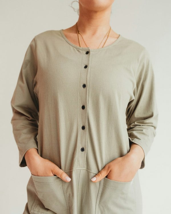 Mila Stone Long Sleeve Jumpsuit- image 7