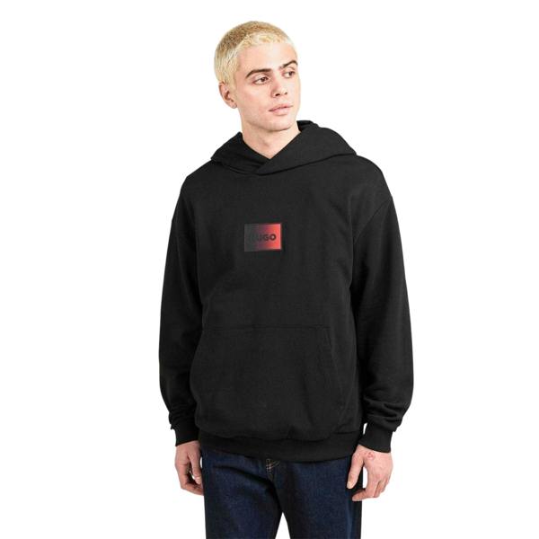 Hugo Mens Danohood Drop Sleeve Hoodie - Black - 