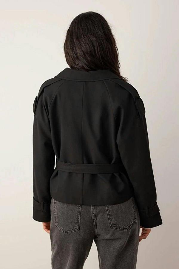 WOVCOR Woven Crop Blazer Jacket