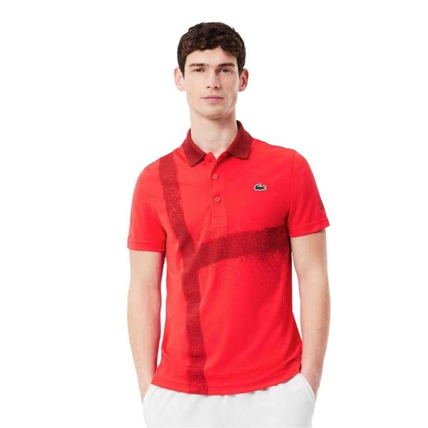Lacoste Mens Novak Djokovic Tennis Polo Shirt - Red - 