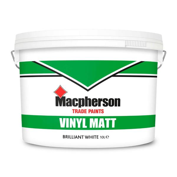 Macpherson Trade Vinyl Matt Paint Brilliant White 10L Pack of 2