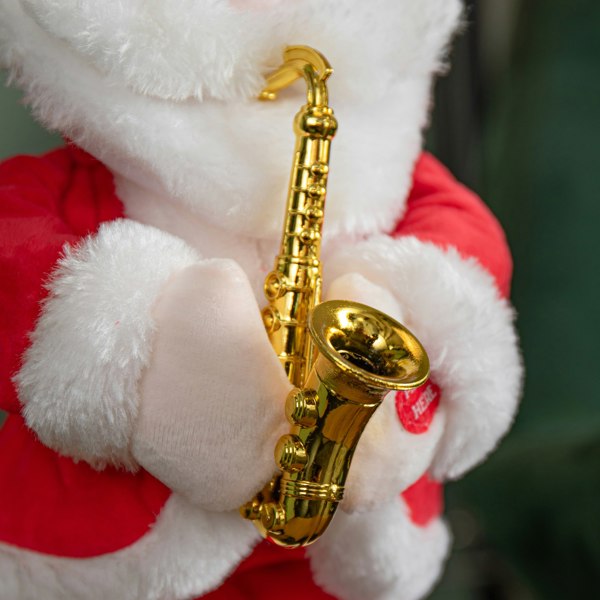 Samuel Alexander 35cm Battery Operated Animated Dancing Santa with Saxophone Christmas Decoration