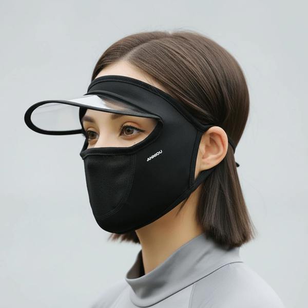 Anniou Sun Protection Brim Face Mask - Black
