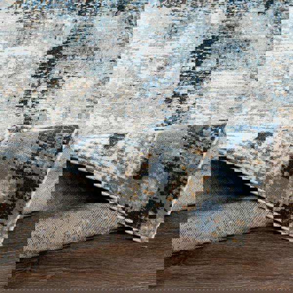 Livabliss Jolie-Abstract Blue Grey Beige Black Modern Marble Rug