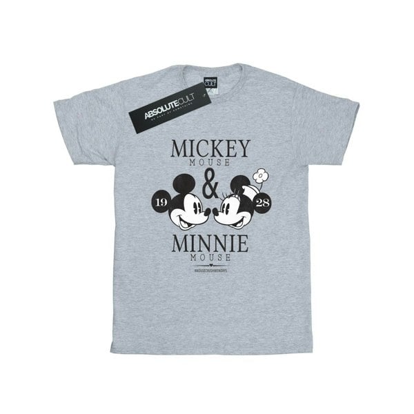 Disney Girls Crush Mondays Mickey & Minnie Mouse Cotton T-Shirt - Sports Grey