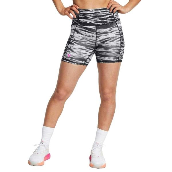 Under Armour Womens/Ladies Project Rock Zebra Print Skinny Running Shorts - Black - 