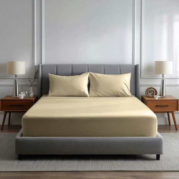 Snug City Luxury 200TC Soft Touch Fitted Sheet Bed Linen 40cm Extra Deep Skirt