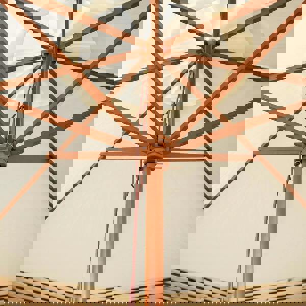 Samuel Alexander 2.7m Outdoor Wooden Garden Parasol Sun Shade with Carry Bag in Cream