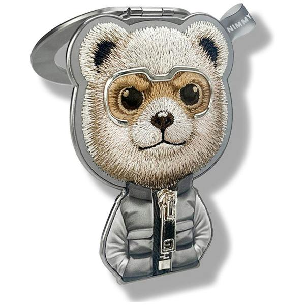 Nimmy Friends Nimmy Cool & Cute 2.0 Grey Bear Embroidery Magnetic Stand with MagSafe Grey - N-KM-BSZJ-11-A