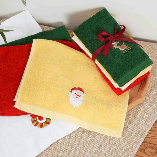 Obasyhig Christmas Embroidered Towel Gift Set
