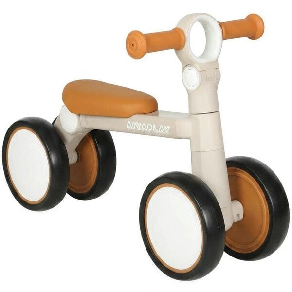 Balance Bike, Lightweight Baby Balance Bike with Foldable Design, Adjustable Seat, No Pedal for 1-2 Years, Cream White