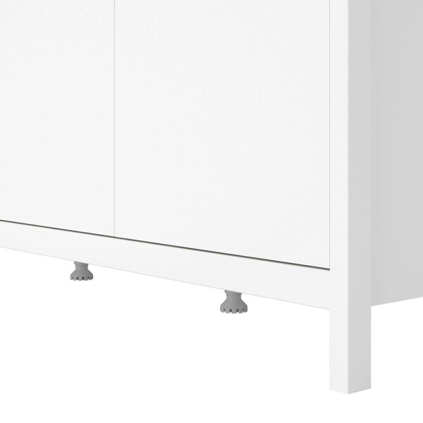 Wyld Haus Wildberry Matt White Wardrobe 3 Doors Leather Handles