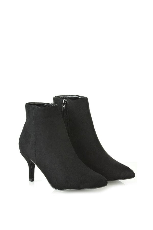 XY LONDON Low Mid Kitten High Heel Stiletto Zip-Up Ankle Boots