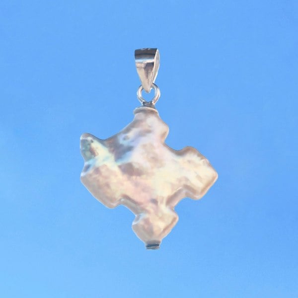Puzzle baroque pearl pendant charm handcrafted by LENAE London.