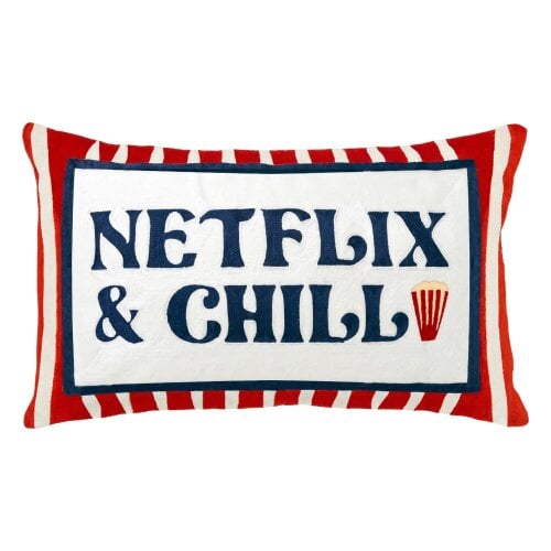 Funny Needlepoint Pillow – Netflix & Chill