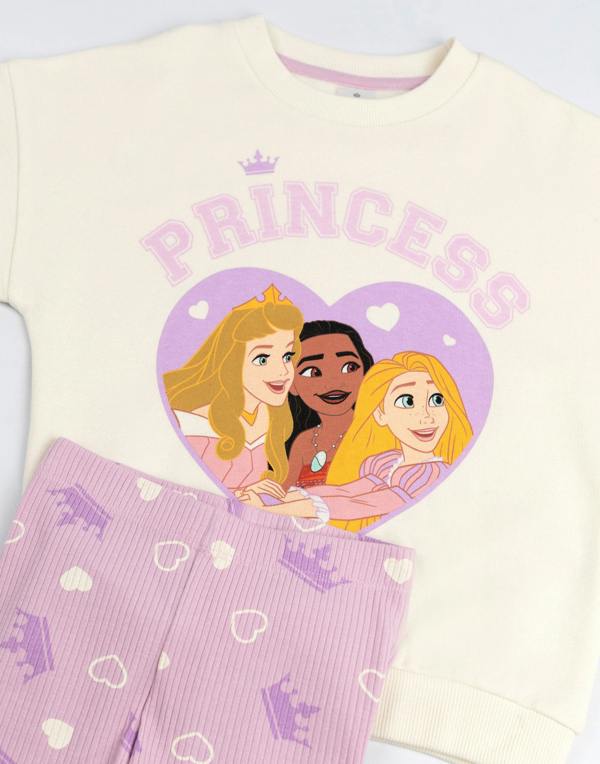Vanilla Underground Disney Girls Pink Princess Sweatshirt and Joggers Set