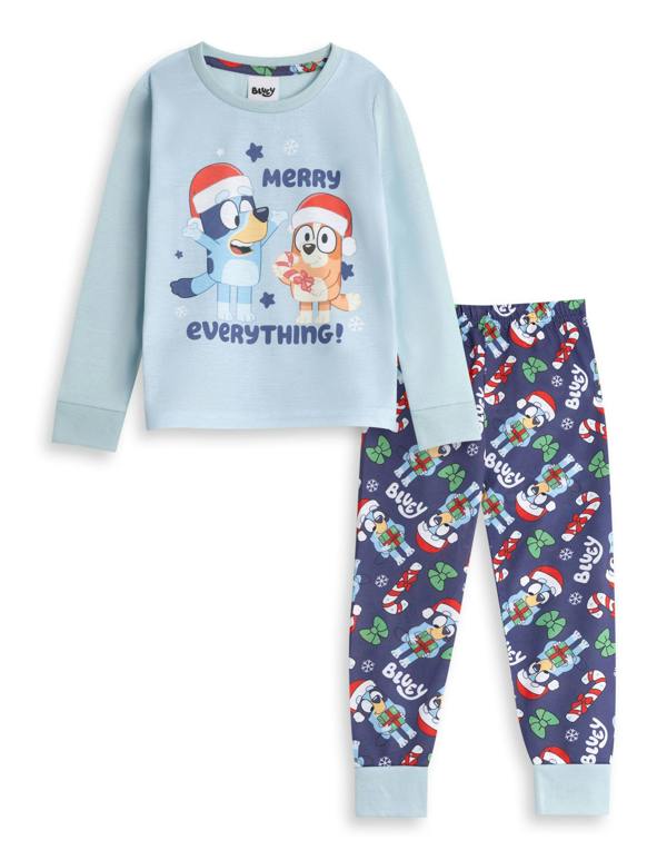 Bluey Unisex Kids Multicoloured Christmas Long Sleeve Long Leg Pyjama Set