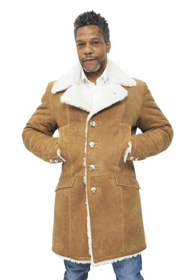 Infinity Leather Mens Warm Sheepskin Trench Coat-Lewes