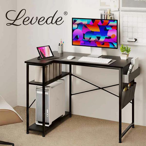 T-mech L-Shaped Gaming Desk – Black with Storage Bag