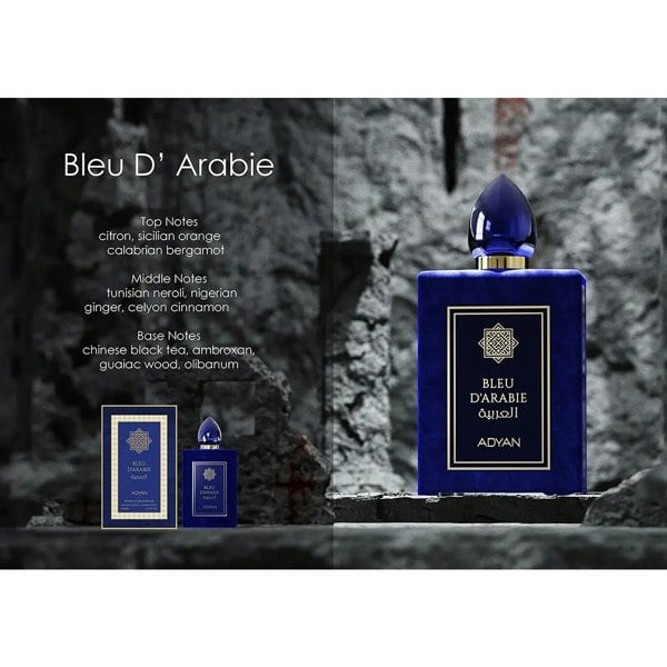 Adyan Bleu DArabie Extrait De Parfum 100ml bottle with details