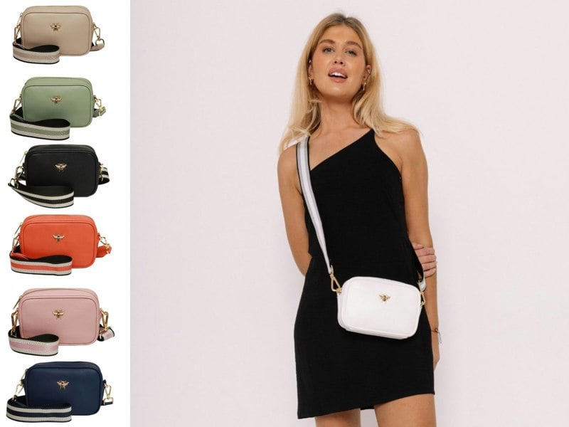 Alice Wheeler Vegan Leather Bee Mini Crossbody Bag