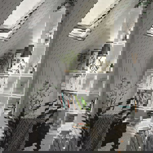 Furniture To Go Basic Low Narrow Bookcase (2 Shelves) in White