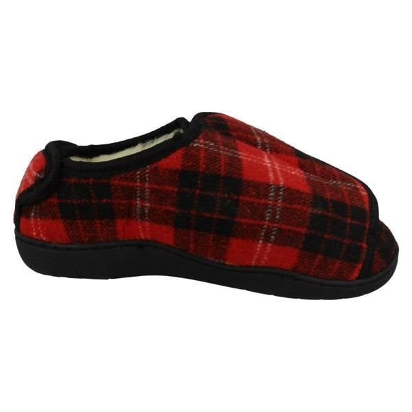 Spot On Ladies Spot On Wide Fitting Tartan Slippers