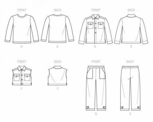 New Look Sewing Pattern 6746, Tops, Jackets, Waistcoats, Trousers for Kids, A (3-4-5-6-7-8) - Easy