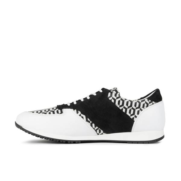 Embassy London San Francisco - White & Black Hexa - Men's lace-up leather & suede trainer