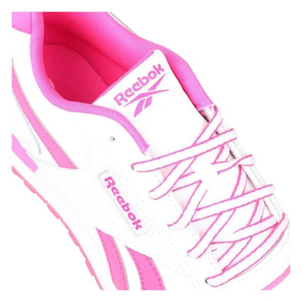 Reebok Childrens/Kids Glide Leather Flat Trainers - White/Pink - 