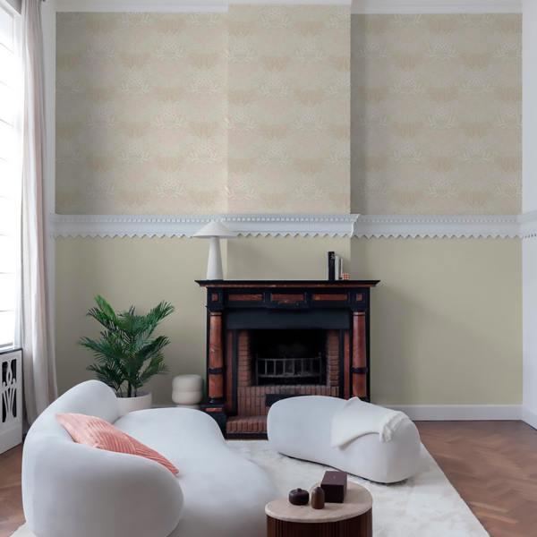 Grandeco Belevedere Arts and Crafts Floral Damask, Beige