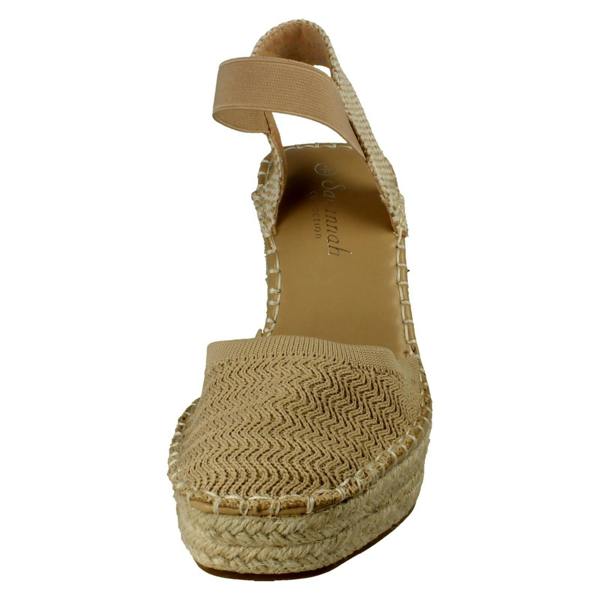 Savannah Ladies Savannah High Wedge Espadrille Slip On Summer Shoes Sandals F2305