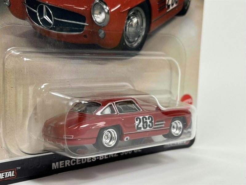 Hot Wheels Mercedes Benz 300 SL Jay Lenos Garage Red #263 Hot Wheels Real Riders 1:64 HCK07