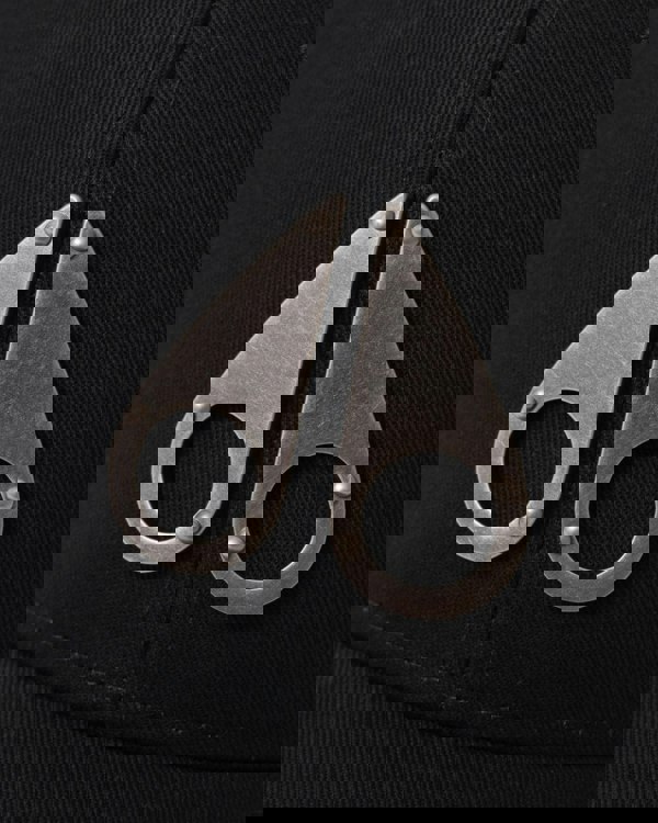 Moose Knuckles Front Logo Icon Cap - Black/Nickel Logo 282