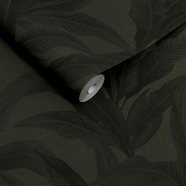 Next Palm Print Deep Green Wallpaper