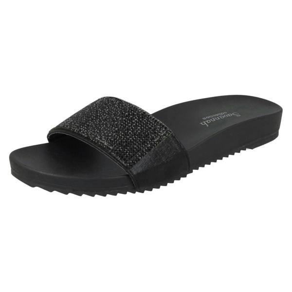 Savannah Ladies Savannah Flat Diamante Vamp Mules