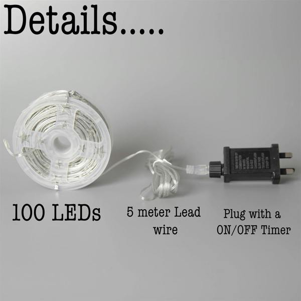 10m 100 LED String Lights with 8 Modes, Auto Timer and Indoor-Outdoor Use image 6