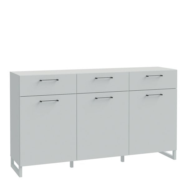 Furniture To Go Sali 3 Door 3 Drawer Chest in Light Grey