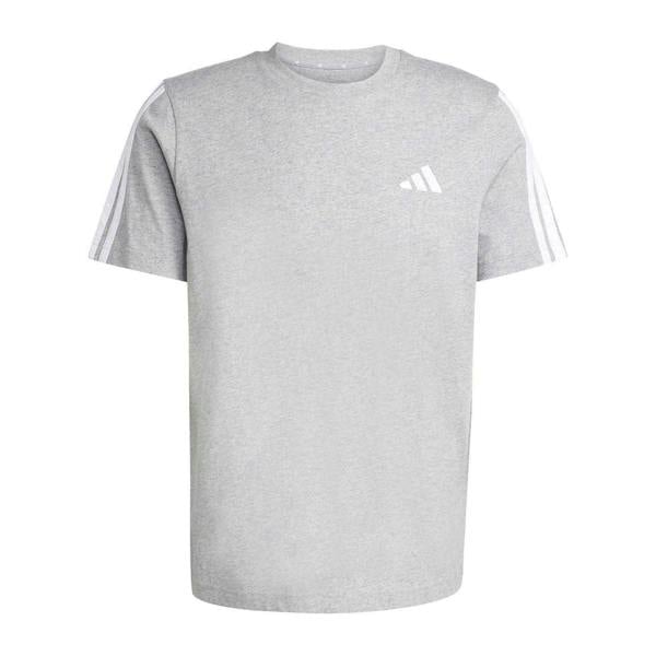 Adidas Mens 3 Stripes T-Shirt - Medium Grey/White - 