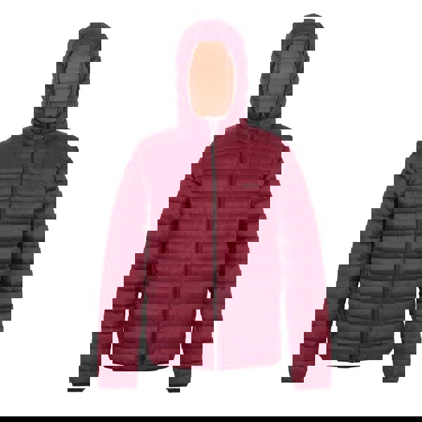 Regatta Mens Marizion Baffled Hooded Padded Jacket - Dark Maroon