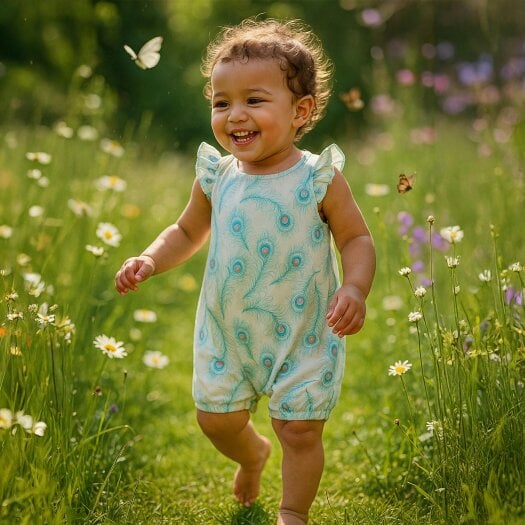 Lucy & Sam Peacock Frill Romper