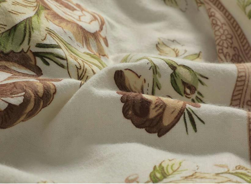 Olivia Flannelette Sheet Set - Natural - Single