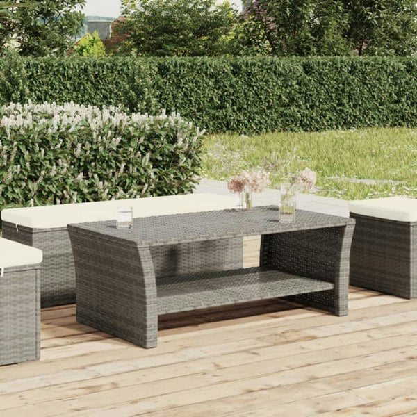 Berkfield Coffee Table Grey 100x50x40 cm Poly Rattan
