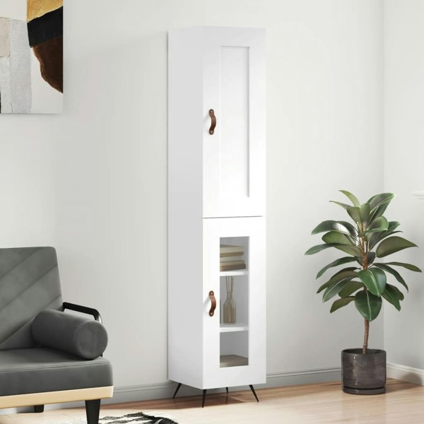 Berkfield Highboard White 34.5x34x180 cm Engineered Wood