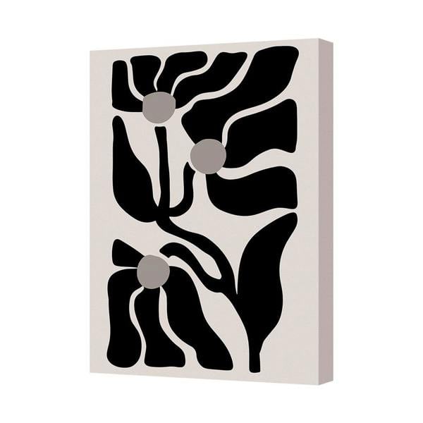 Benjamin Tate Design UK Handmade Contemporary Abstract Floral Canvas Art Print With Deep Wood Frame