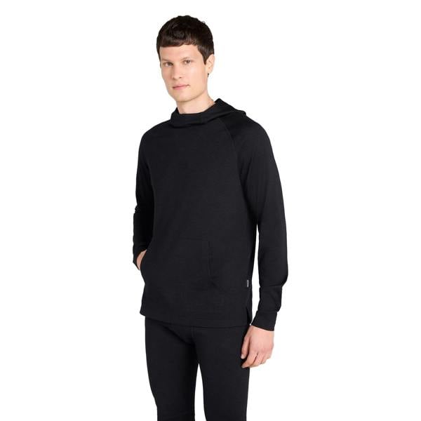 Animal Mens Merino Wool Hoodie - Black - 