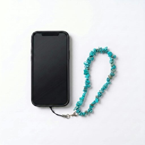 Gold Trip Crystal Phone or Bag Charm - Turquoise