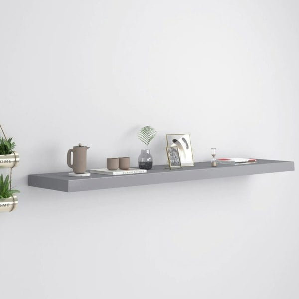 Berkfield Floating Wall Shelf Grey 120x23.5x3.8 cm MDF