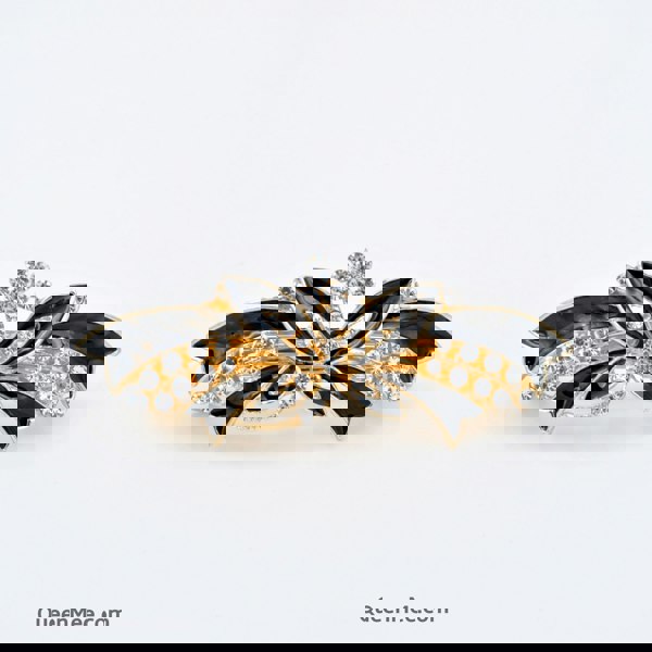 butterfly hair clip black enamel