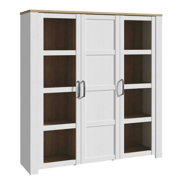 Wyld Haus Bohol 3 Door Large Display Cabinet in Riviera Oak/White